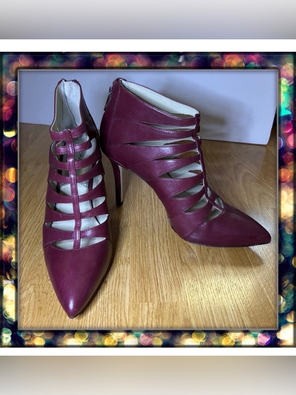 {MICHAEL Michael Kors} Mavis Caged Back Zip Booties Burgundy